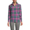 Lands' End Anyweather Fleece Quarter Zip Pullover In Bright Orchid Plaid