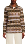 Lands' End Anyweather Fleece Quarter Zip Pullover In Brown