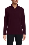 Lands' End Anyweather Fleece Quarter Zip Pullover In Burgundy