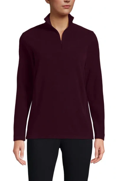 Lands' End Anyweather Fleece Quarter Zip Pullover In Burgundy