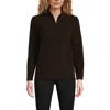 Lands' End Anyweather Fleece Quarter Zip Pullover In Deep Chocolate