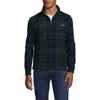 Lands' End Anyweather Fleece Quarter Zip Pullover In Deep Forest Blackwatch Plaid