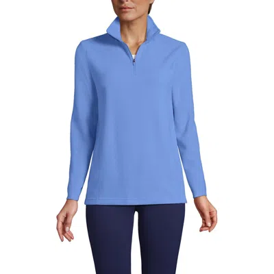Lands' End Plus Size Anyweather Fleece Quarter Zip Pullover In Fresh Blue