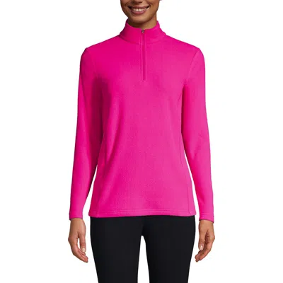 Lands' End Anyweather Fleece Quarter Zip Pullover In Fuchsia Pink