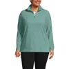 Lands' End Anyweather Fleece Quarter Zip Pullover In Green