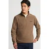 Lands' End Anyweather Fleece Quarter Zip Pullover In Honey Beige