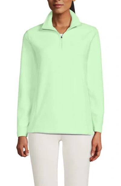 Lands' End Anyweather Fleece Quarter Zip Pullover In Icy Mint Green
