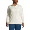 Lands' End Anyweather Fleece Quarter Zip Pullover In Ivory
