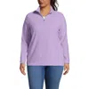 Lands' End Anyweather Fleece Quarter Zip Pullover In Purple