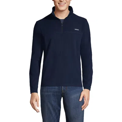 Lands' End Anyweather Fleece Quarter Zip Pullover In Radiant Navy
