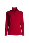 Lands' End Anyweather Fleece Quarter Zip Pullover In Red