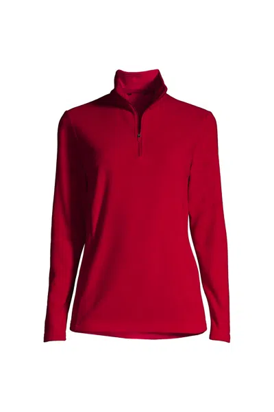 Lands' End Anyweather Fleece Quarter Zip Pullover In Red