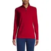 Lands' End Anyweather Fleece Quarter Zip Pullover In Rich Red