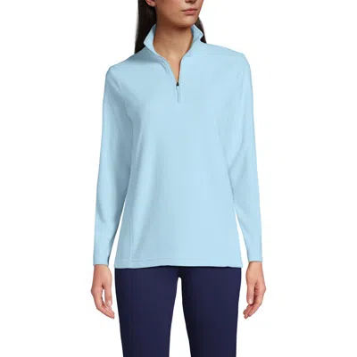Lands' End Anyweather Fleece Quarter Zip Pullover In Subtle Blue