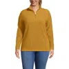 Lands' End Anyweather Fleece Quarter Zip Pullover In Yellow