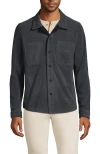 Lands' End Anyweather Fleece Shirt Jacket In Dark Charcoal Heather