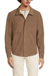 Lands' End Anyweather Fleece Shirt Jacket In Honey Beige
