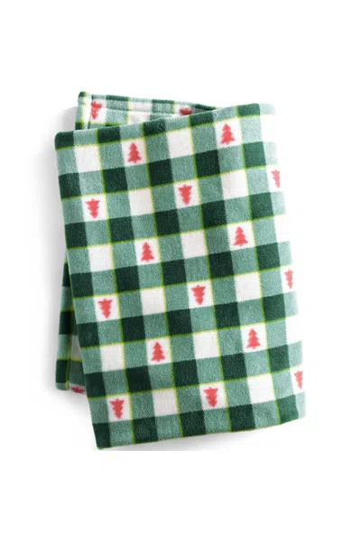 Lands' End Anyweather Fleece Throw Blanket In Green