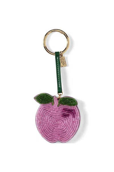 Lands' End Apple Beaded Bag Charm In Pink