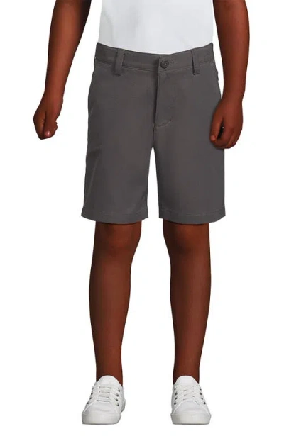 Lands' End Kids'  School Uniform Boys Active Chino Shorts In Arctic Gray