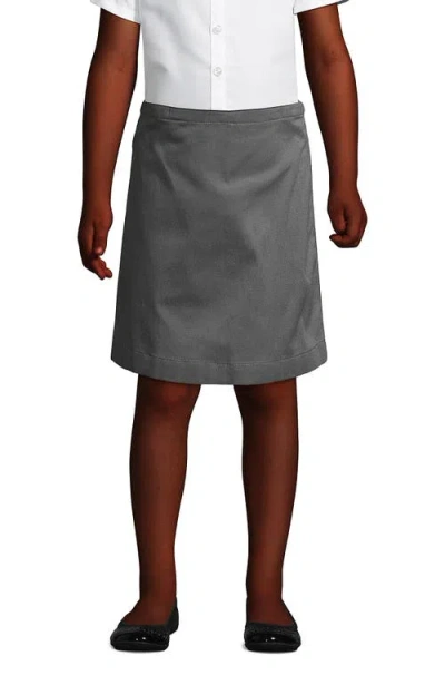 Lands' End Kids'  School Uniform Girls Blend Chino Skort Top Of Knee In Arctic Gray