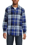 Lands' End Authentic Flannel Shirt With Corduroy Collar