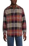 Lands' End Authentic Flannel Shirt With Corduroy Collar In Brown