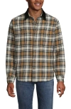 Lands' End Authentic Flannel Shirt With Corduroy Collar In Multi
