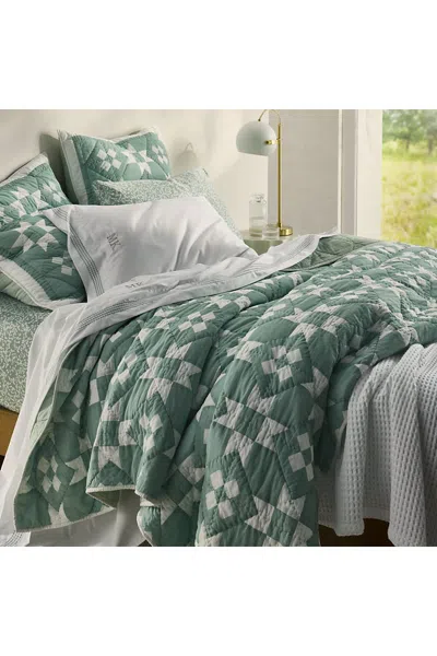 Lands' End Barn Star Quilt Sham In Green