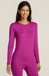 Lands' End Baselayer Cozy Thermaskin Crewneck Top In Pink