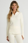 Lands' End Baselayer Cozy Thermaskin Quarter Zip Top In Fresh Ivory