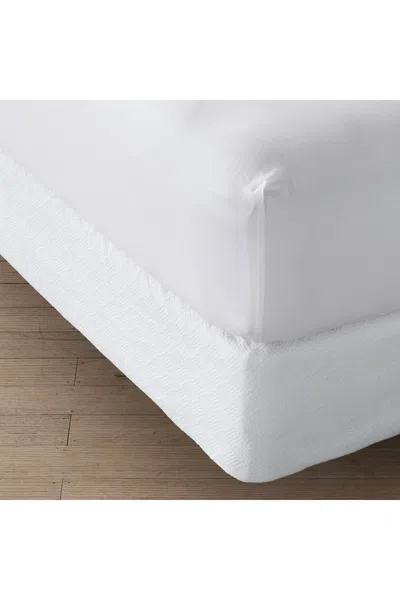 Lands' End Basketweave Cotton Matelasse Box Spring Cover In White