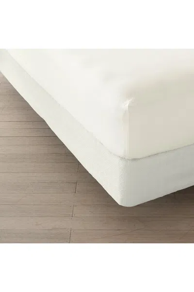 Lands' End Basketweave Cotton Matelasse Box Spring Cover In White