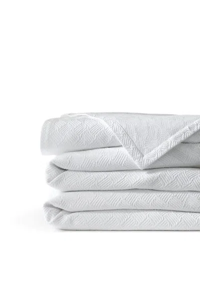 Lands' End Basketweave Cotton Matelasse Coverlet In White