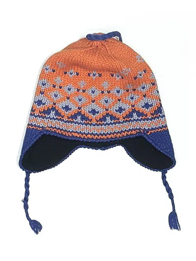 Pre-owned Lands' End Kids'  Beanie Hat In Orange