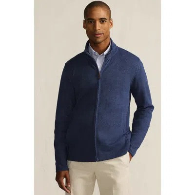 Lands' End Bedford Rib Full Zip In Blue