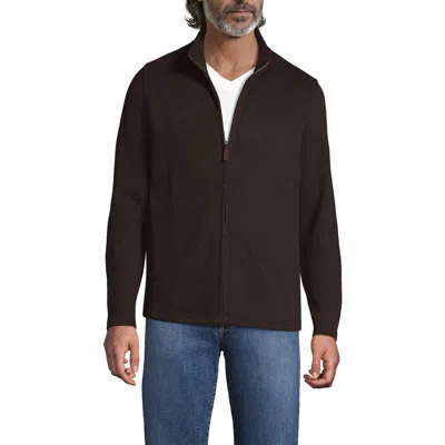 Lands' End Bedford Rib Full Zip In Brown