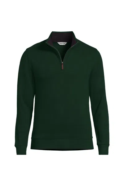 Lands' End Bedford Rib Quarter Zip Pullover Sweater In Green