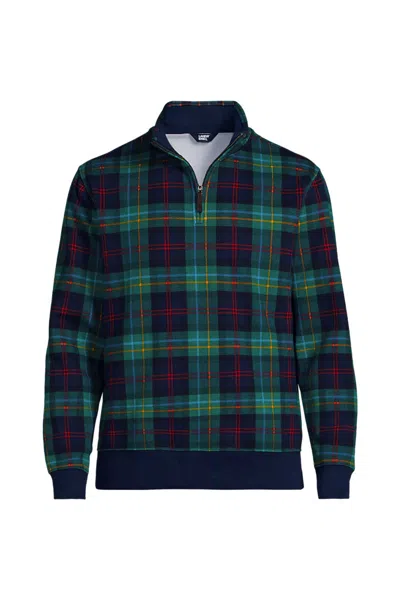 Lands' End Bedford Rib Quarter Zip Pullover Sweater In Multi