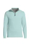 Lands' End Tall Bedford Rib Quarter Zip Pullover Sweater In Green