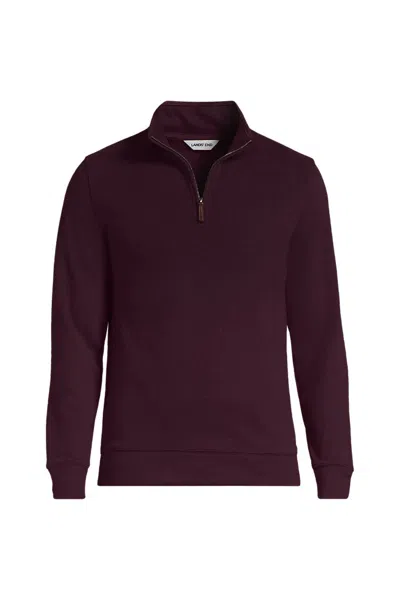 Lands' End Bedford Rib Quarter Zip Pullover Sweater In Red