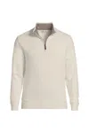 Lands' End Bedford Rib Quarter Zip Pullover Sweater In White