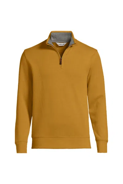 Lands' End Bedford Rib Quarter Zip Pullover Sweater In Brown