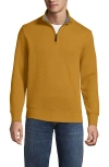 Lands' End Bedford Rib Quarter Zip Sweater In Brown