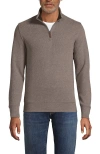 Lands' End Bedford Rib Quarter Zip Sweater In Brown