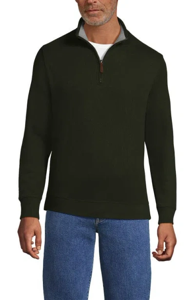 Lands' End Bedford Rib Quarter Zip Sweater In Black
