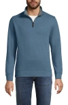 Lands' End Bedford Rib Quarter Zip Sweater In Blue