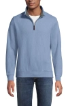 Lands' End Bedford Rib Quarter Zip Sweater In Blue