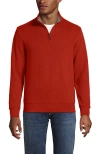 Lands' End Bedford Rib Quarter Zip Sweater In Red