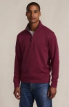 Lands' End Bedford Rib Quarter Zip Sweater In Burgundy